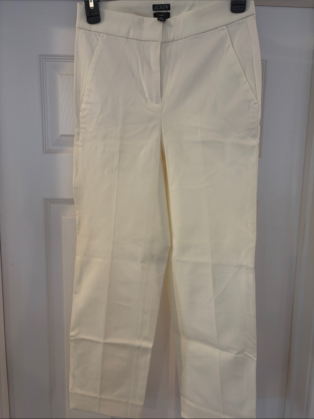 J. Crew Women's Straight-Leg Trousers in Off-White